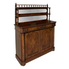 Antique Figured and Inlaid Walnut Chiffonier, circa 1870