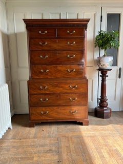 Figured Mahogany Chest on Chest