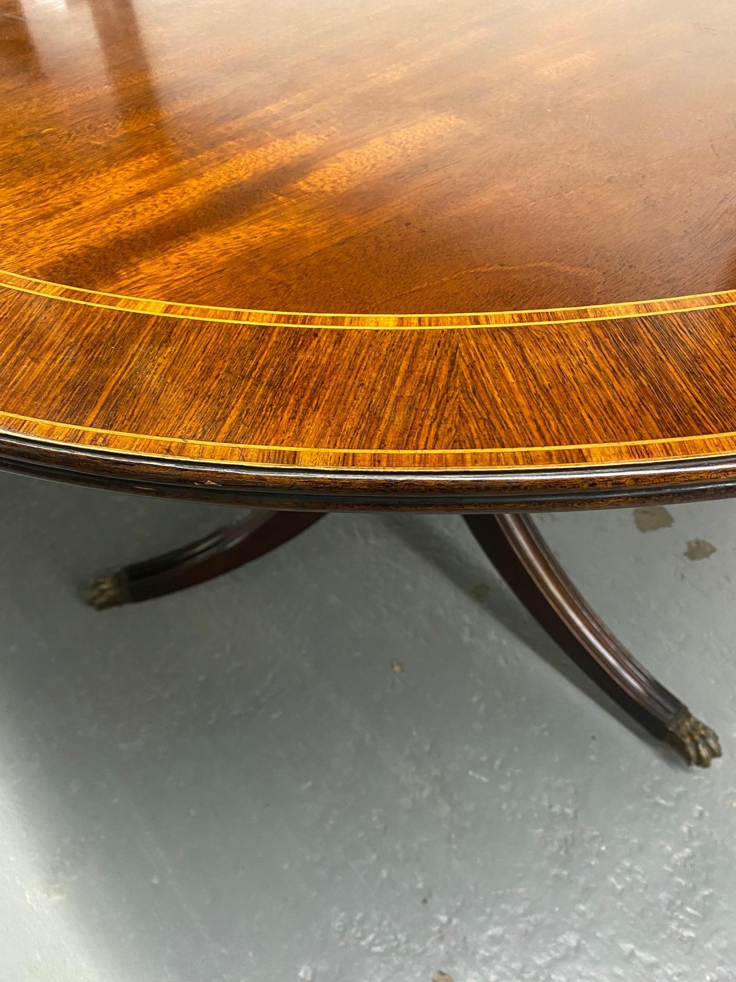 Fine figured Mahogany  Regency Style Double Pedestal Dining Table 7