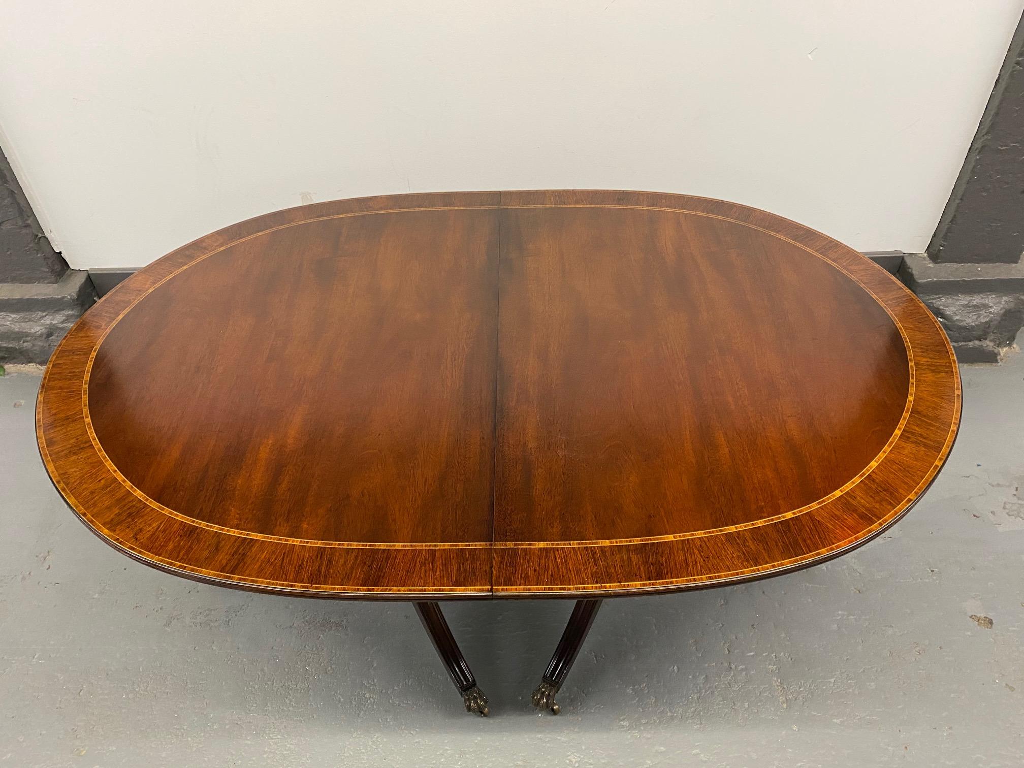 Mid-20th Century Fine figured Mahogany  Regency Style Double Pedestal Dining Table