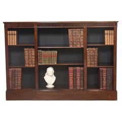 Antique Figured mahogany open bookcase