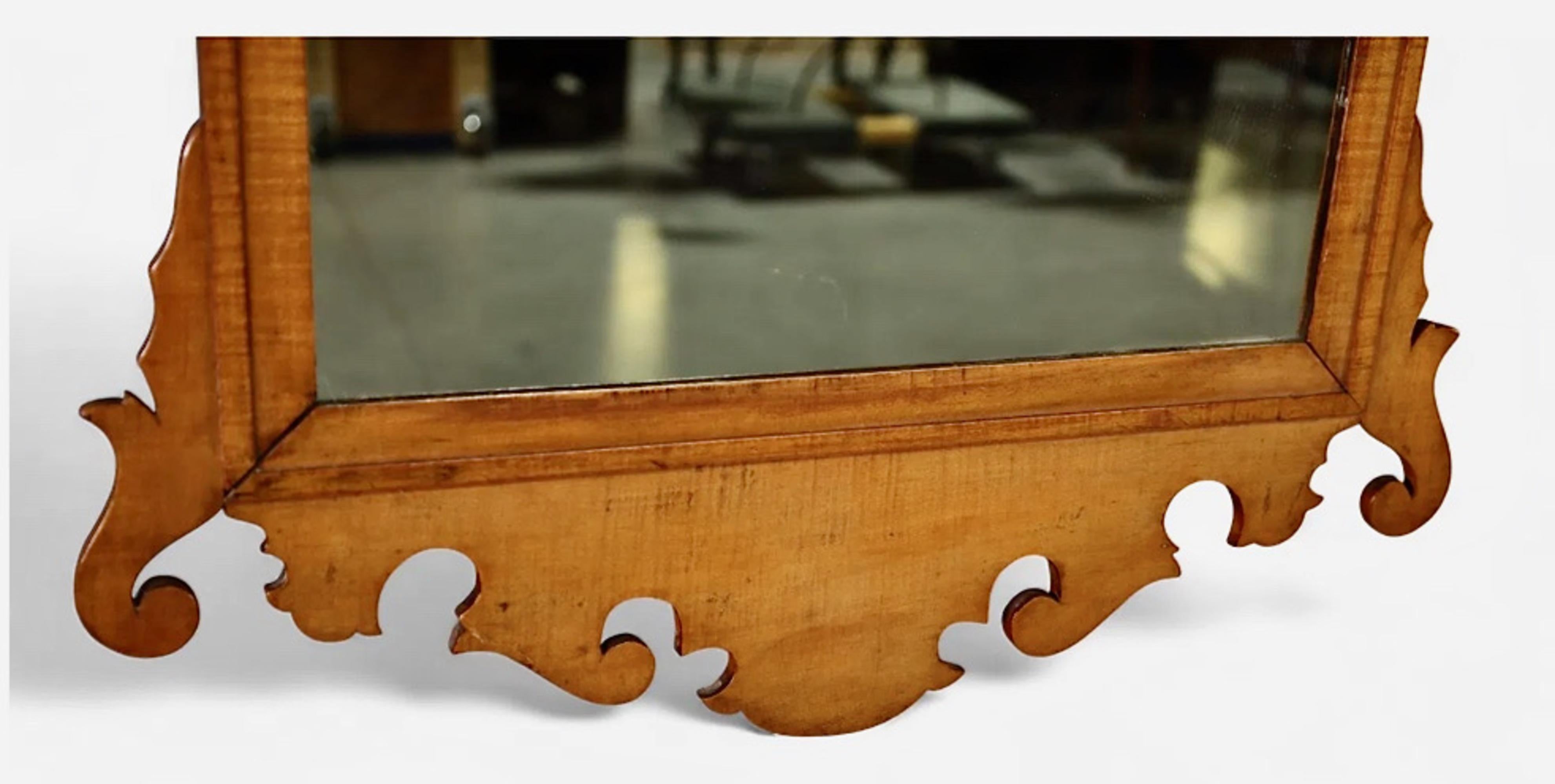 American Figured Maple Chippendale Mirror, 18th Century For Sale
