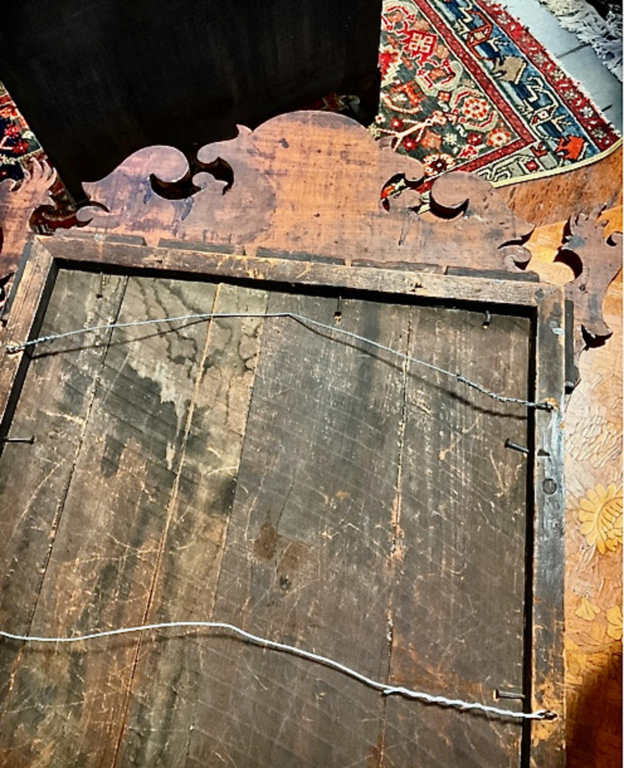 Late 18th Century Figured Maple Chippendale Mirror, 18th Century For Sale