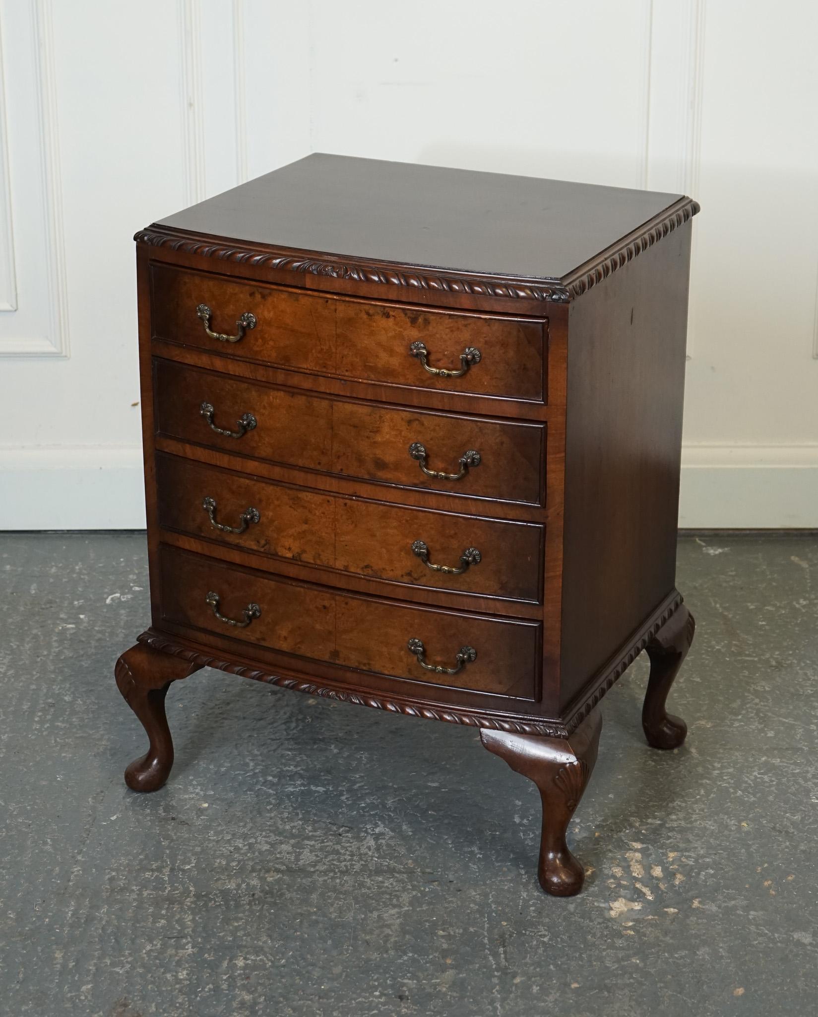 Antiques of London



We are delighted to offer for sale this Lovely Figured Victorian Walnut Bow Fronted Chest Of Drawers.

A figured Victorian walnut bow-fronted chest of drawers is a stunning piece of furniture that exudes elegance and
