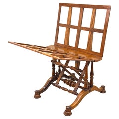 Figured Walnut 19th Century Antique Folio Stand