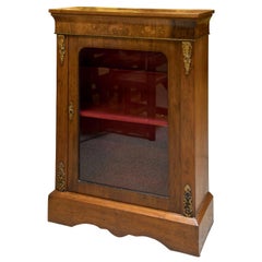 Antique Figured Walnut, Ormolu-Mounted and Marquetry Inlaid Pier Cabinet, circa 1870