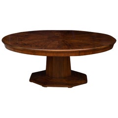 Figured Walnut Oval Dining or Library Table, Scotland, circa 1920