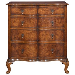 Figured Walnut Serpentine Fronted Chest of Drawers