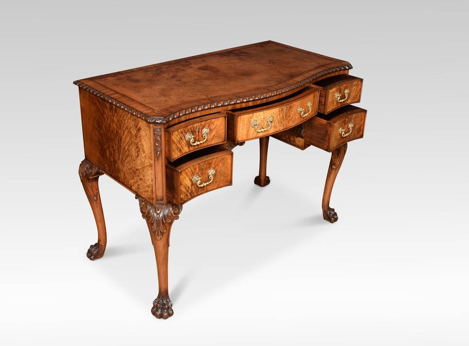 British Figured Walnut Writing Desk