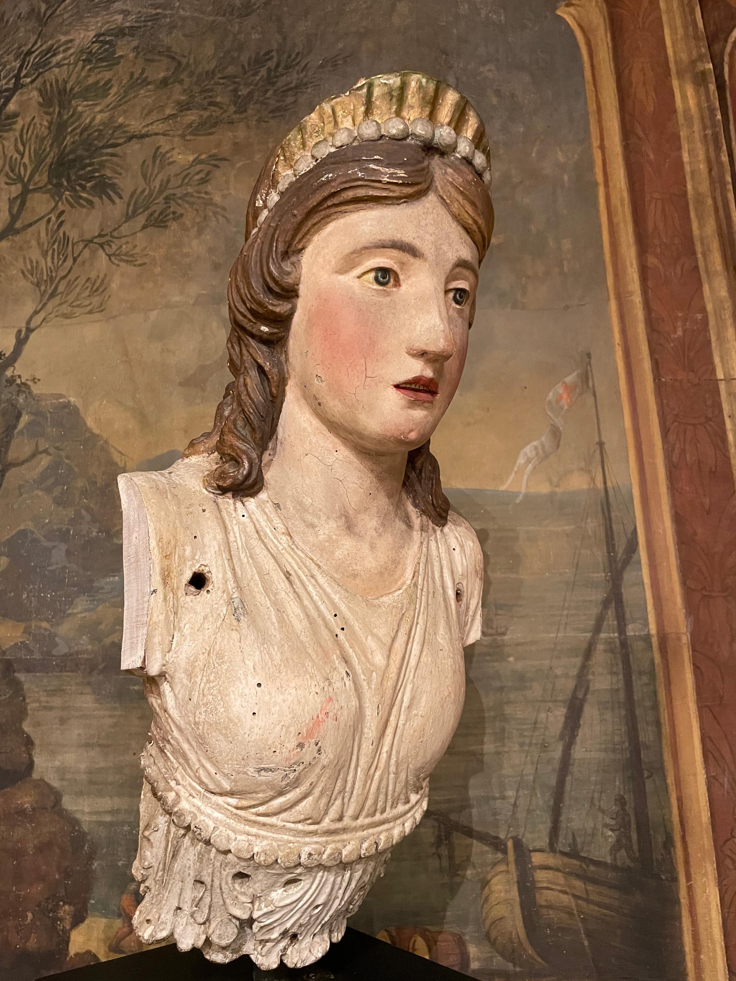 Stucco Figurehead of a Model Ship