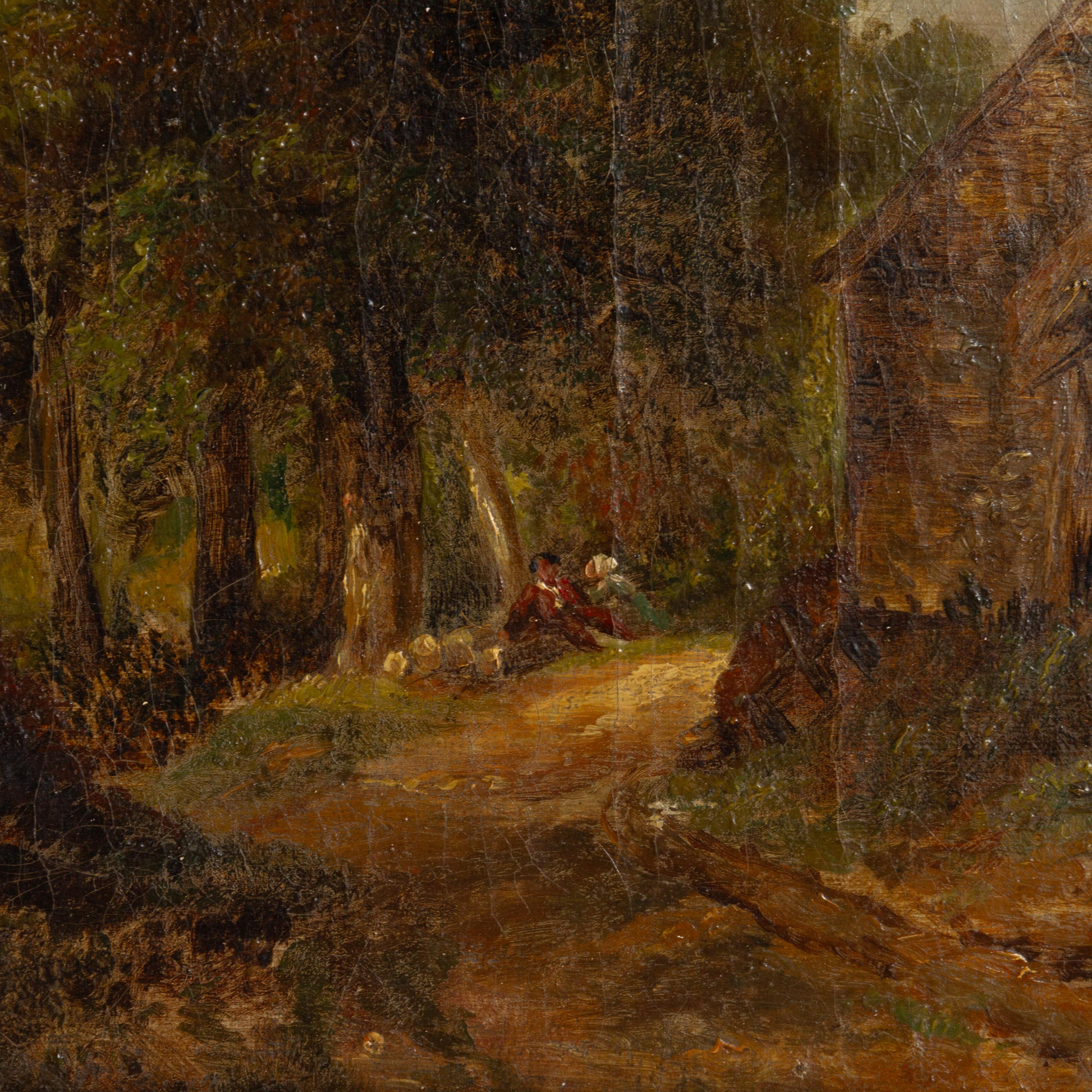 Figures in Landscape Oil Painting 19th Century In Good Condition In Nottingham, GB