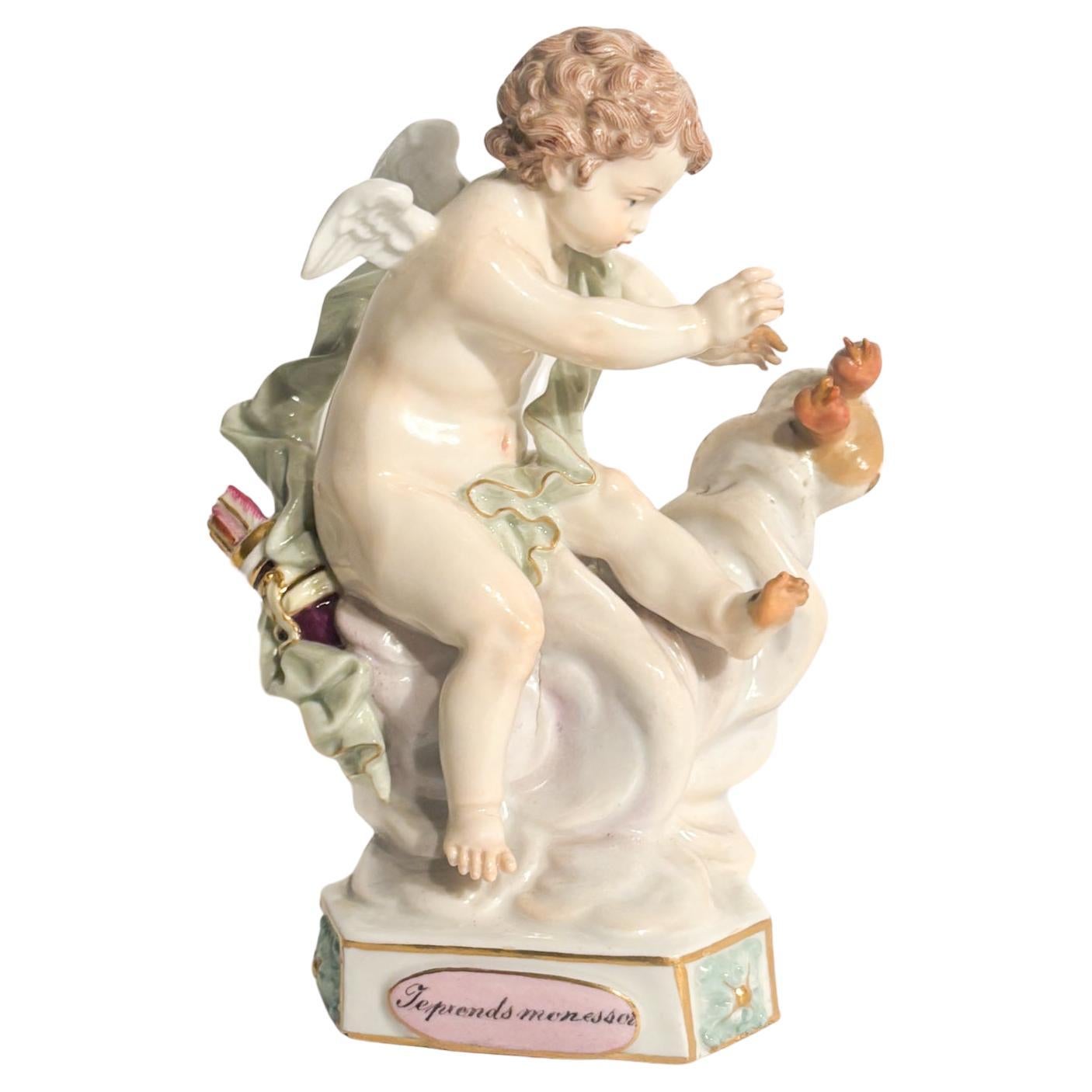 Estatuilla de porcelana Meissen Love Putto de 1800