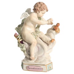 Estatuilla de porcelana Meissen Love Putto de 1800