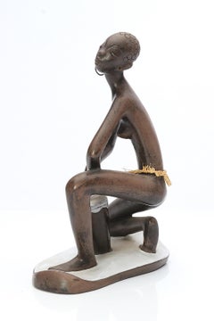 Figurine de Leopold Anzengruber africain avec tambour