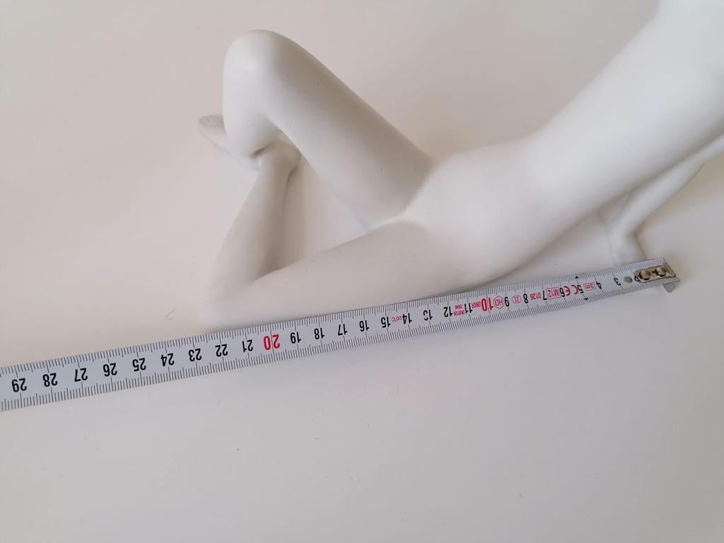 Czech Figurine by Vladimír David for Royal Dux Bohemia, White Nude For Sale