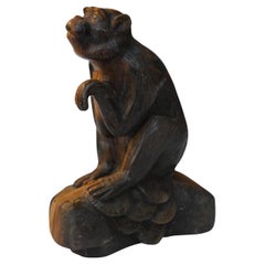 Figurine Of A Monkey Carved In Tiger's eye  (stone) , early 1900