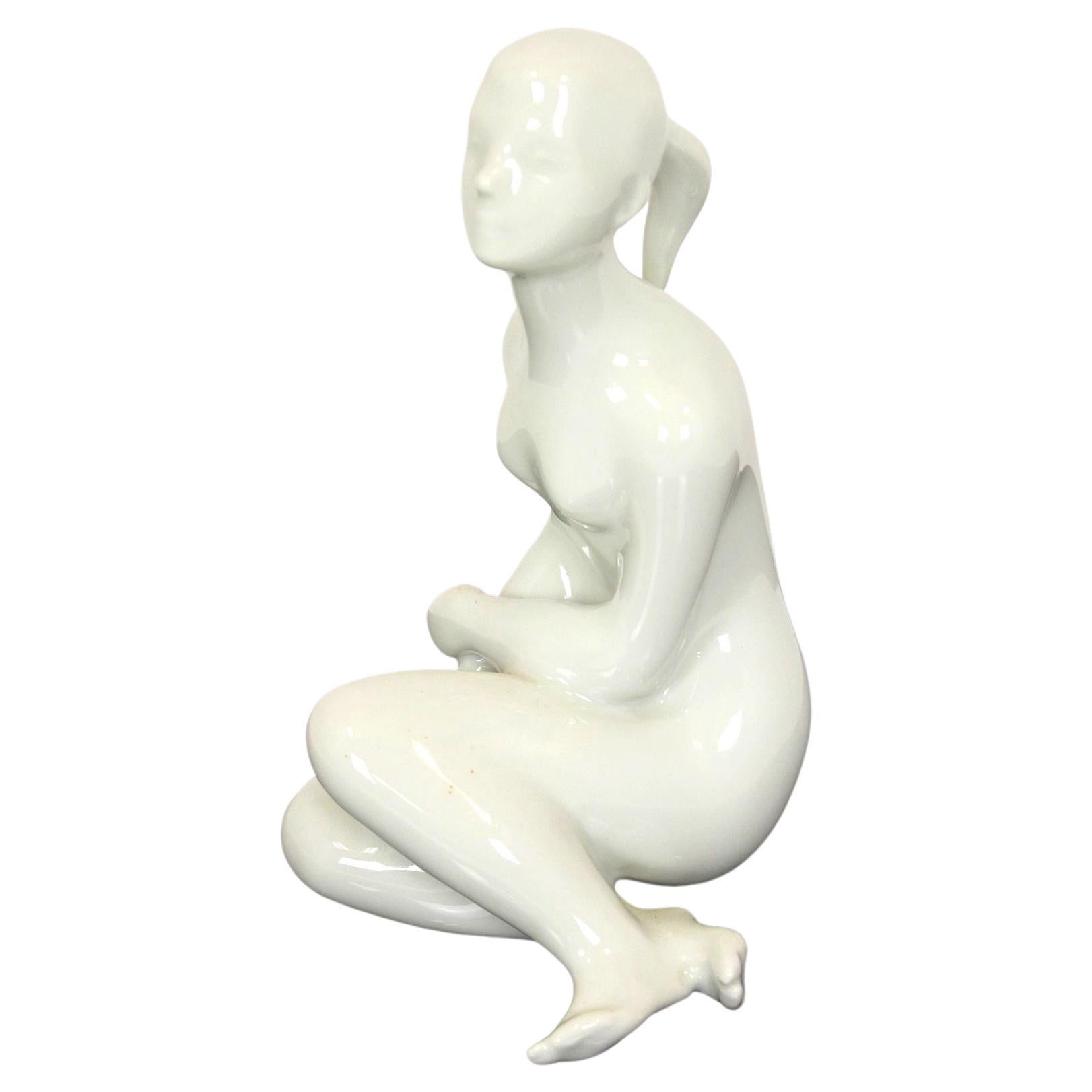 Figurine of a Naked Woman, Royal Dux, Czechoslovakia, 1960s For Sale