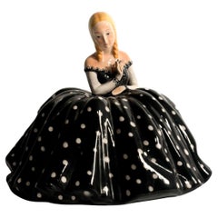 Figurilla de Dama en cerámica mayólica de Tarcisio Tosin, años 50