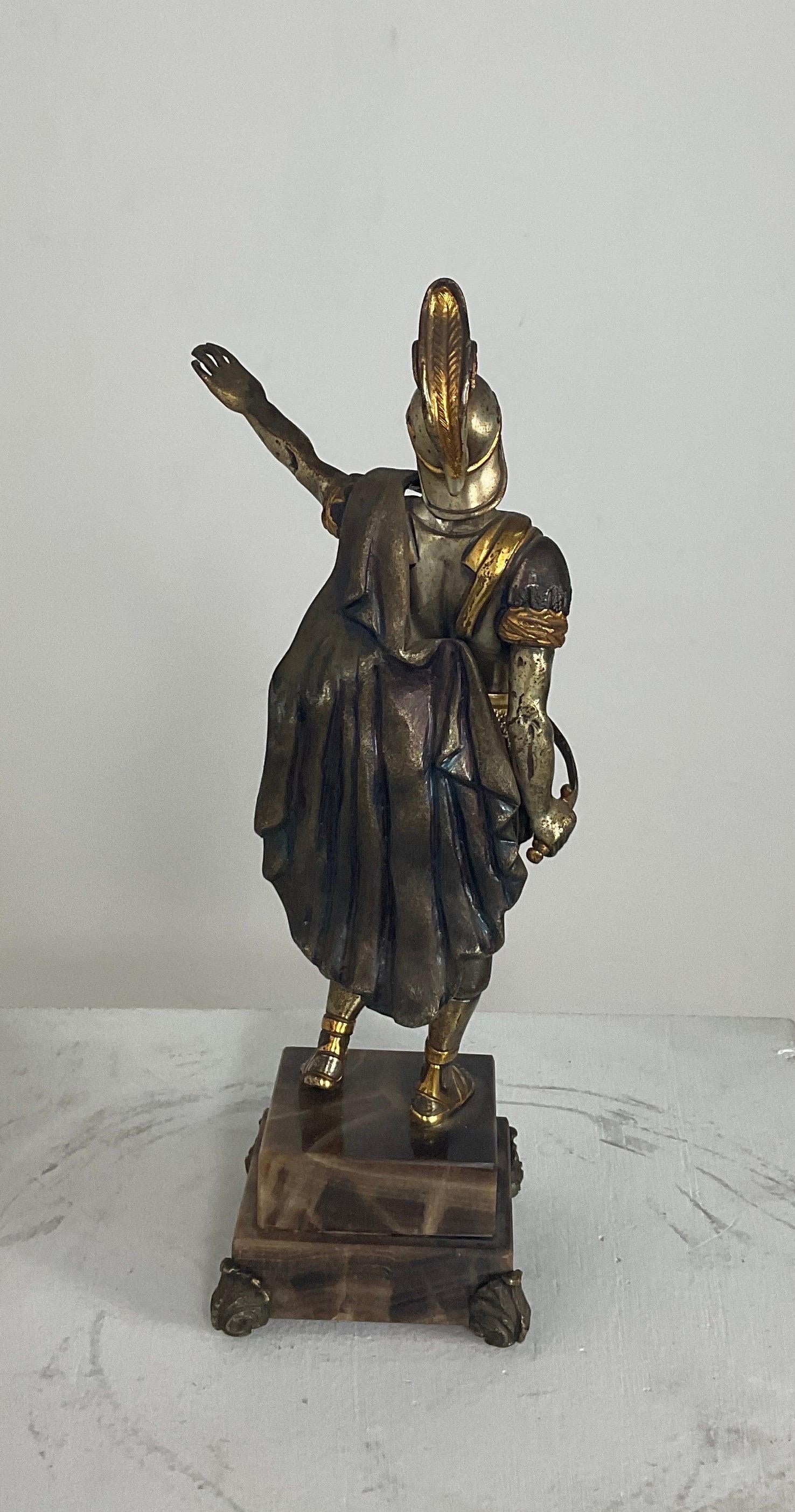 Silver Plate Figurine of the Roman Empire of Giuseppe Vasari of the 70s For Sale