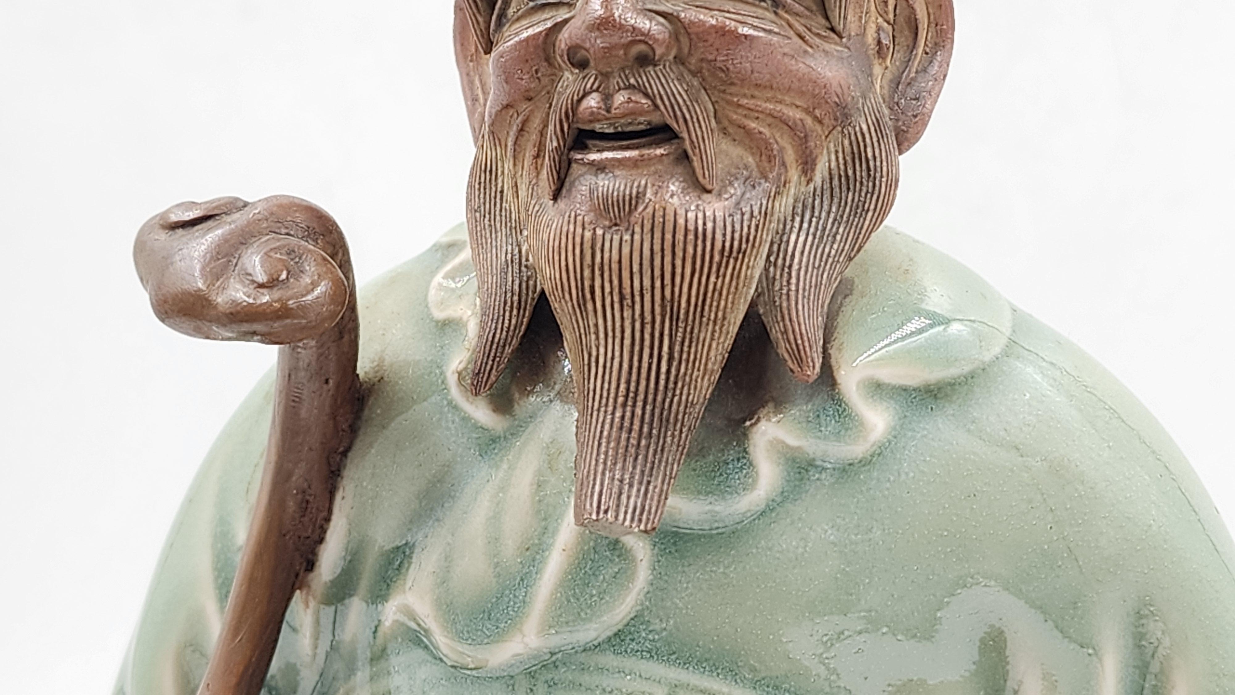 Figurilla, cerámica Sanda, de Kinkodo Kisuke Cerámica del periodo Edo, celadón en venta 3