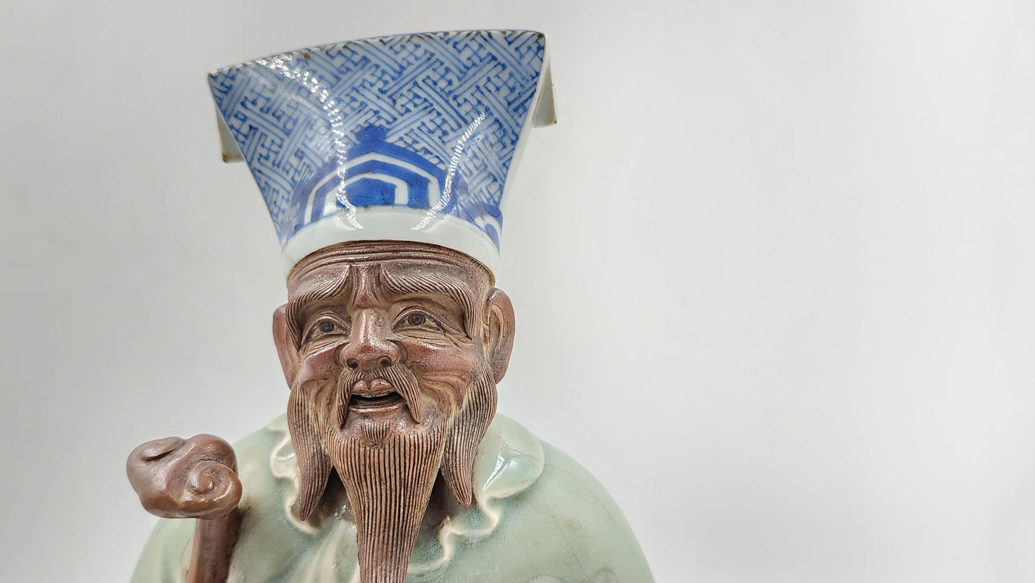 Figurilla, cerámica Sanda, de Kinkodo Kisuke Cerámica del periodo Edo, celadón en Bueno estado para la venta en Autonomous City Buenos Aires, CABA