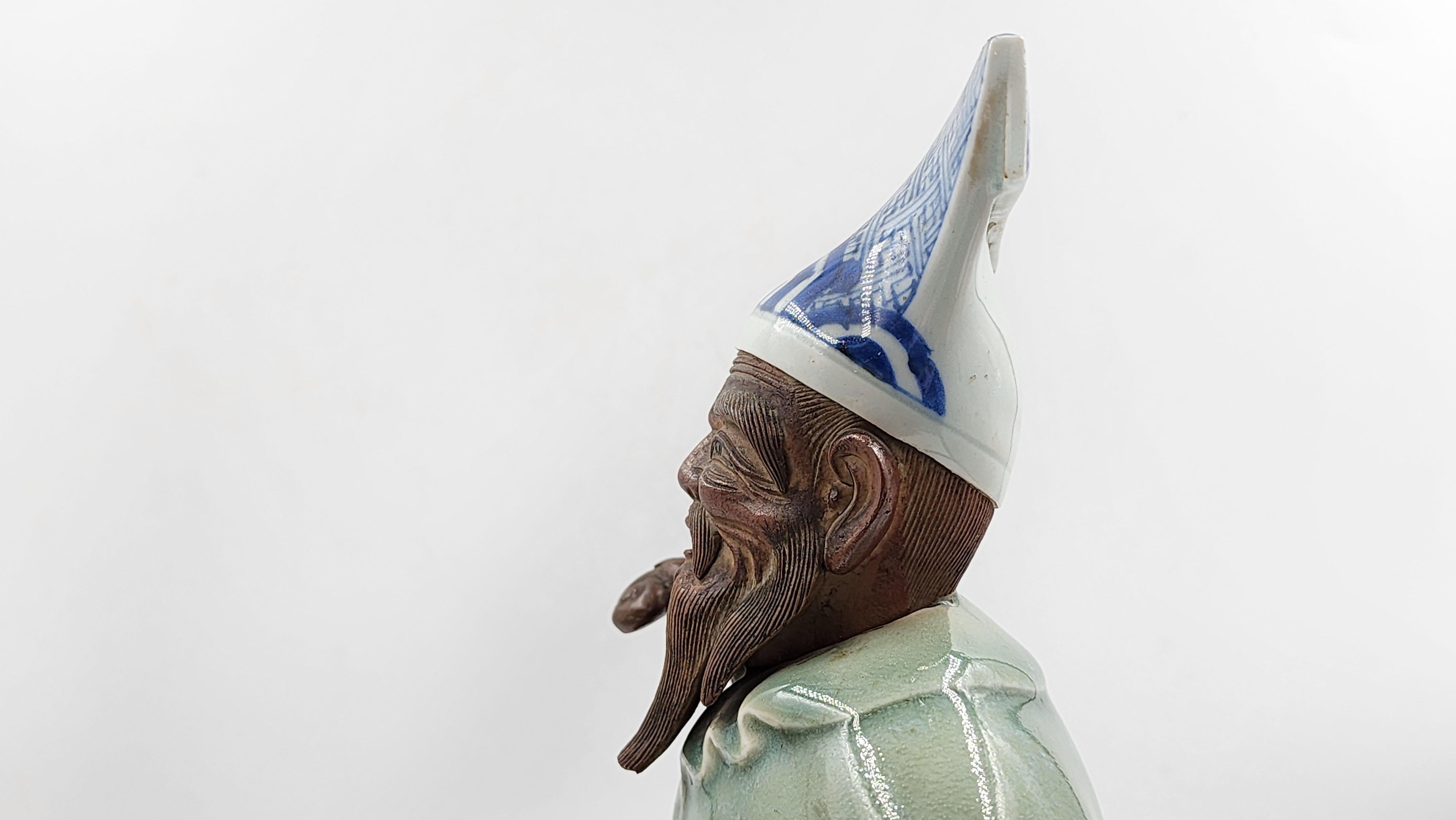 Figurilla, cerámica Sanda, de Kinkodo Kisuke Cerámica del periodo Edo, celadón en venta 2