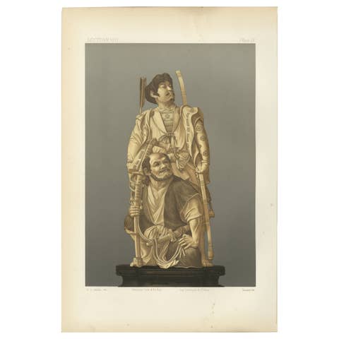 Figurines Depicting a Warrior and Attendant, Japanese Art by Audsley, 1884