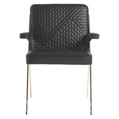 Chaise Fiji du 21e siècle avec accoudoirs en cuir par Roberto Cavalli Home Interiors