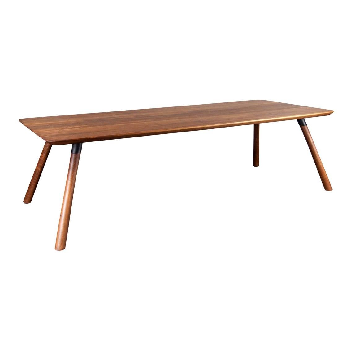 FIJN Dining Table in Solid Black Walnut with Hand Turned Legs