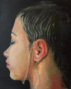 "Su lamento, nuestra vergüenza-dos veces" (2024) Por Fikriye Oz, Pintura al óleo original