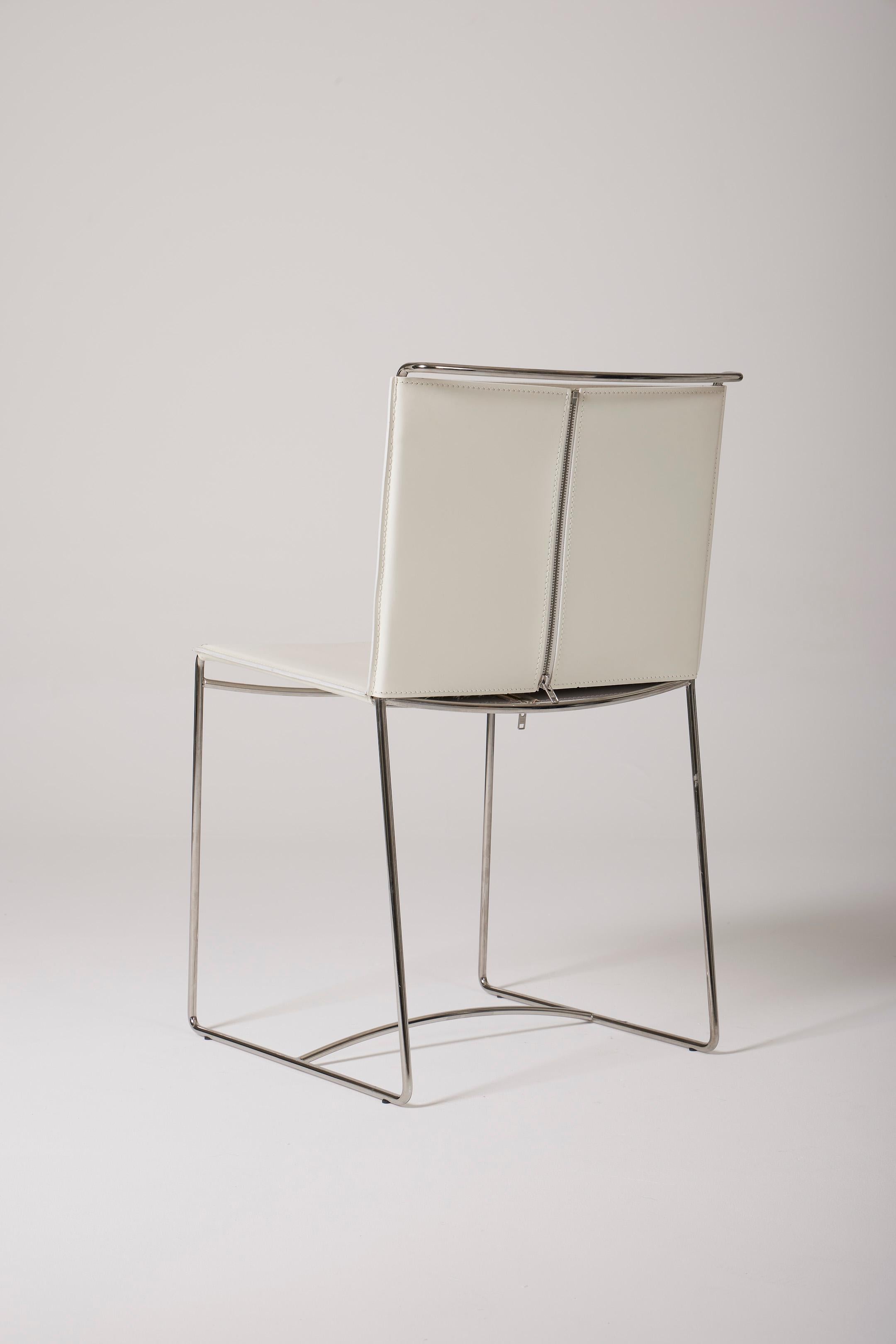 Leather Fil chair by Pascal Mourgue