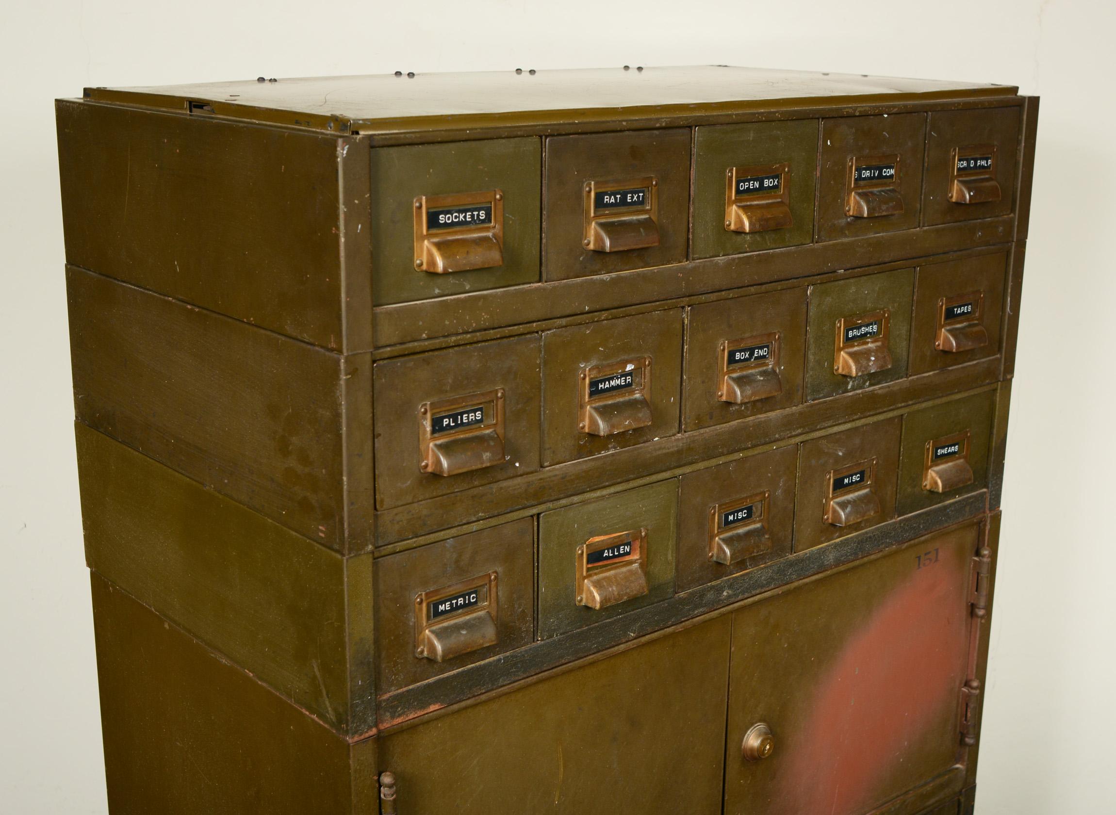 File and Card Cabinet in Army Green by the Art Metal Company 2