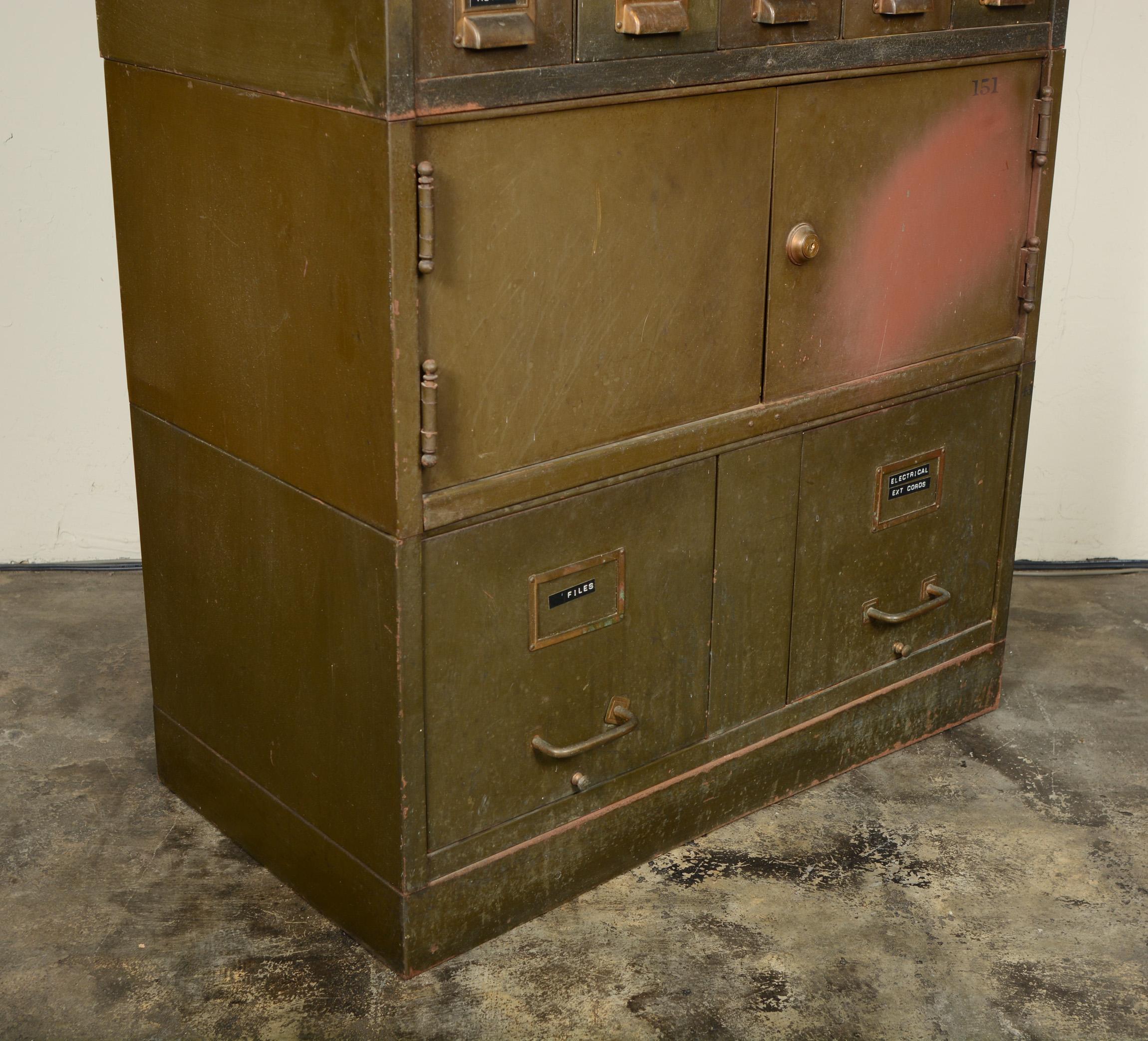 File and Card Cabinet in Army Green by the Art Metal Company 3