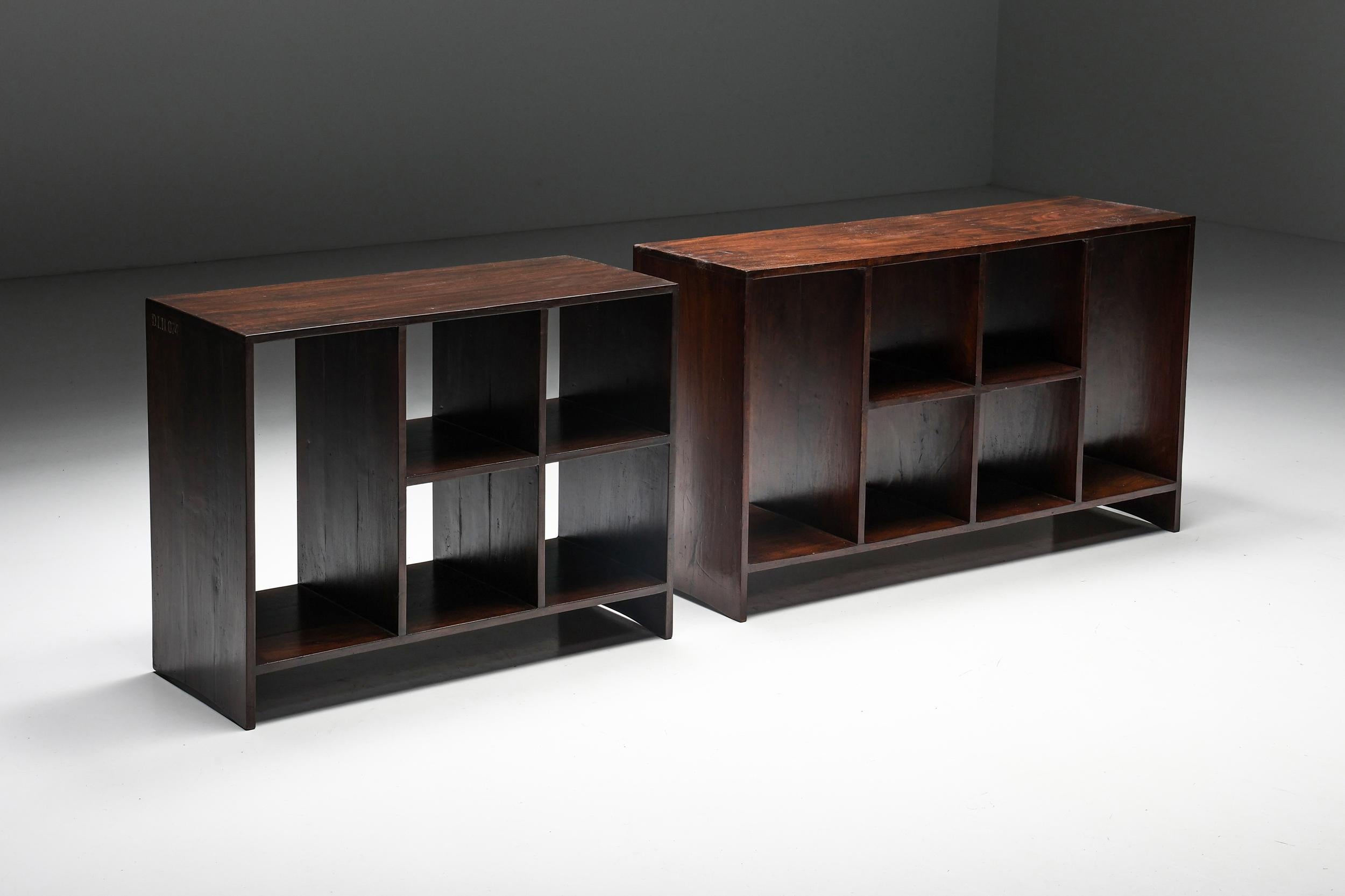 File Rack by Pierre Jeanneret, Low Cupboard, D.I.H. 074, Chandigarh, 1957-58 For Sale 2