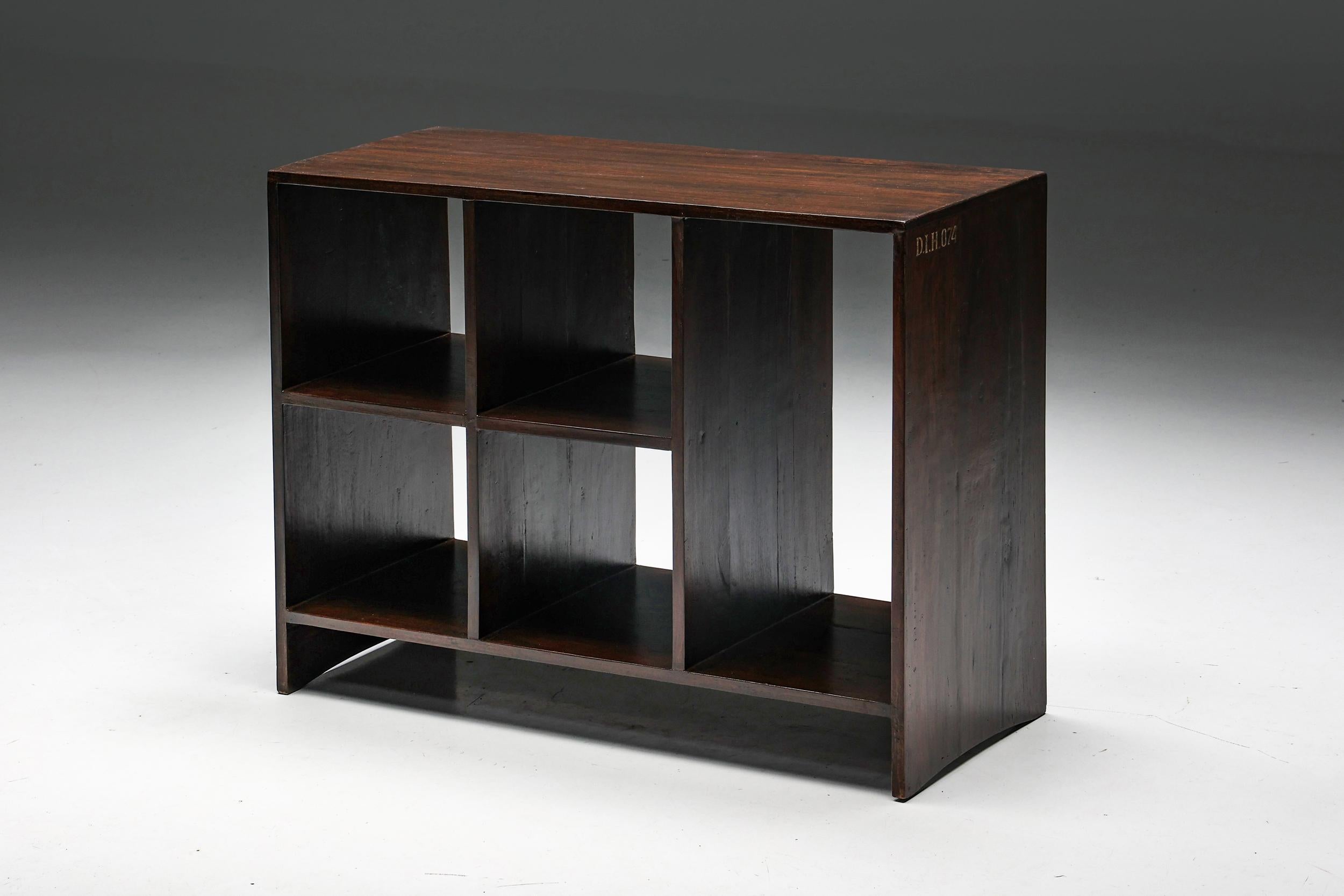 File Rack; Pierre Jeanneret; Le Corbusier; Low Cupboard; D.I.H. 074; PJ-050205; Chandigarh; 1957; 1958; 1950s; India; Cabinet; Shelving Unit; Mid-Century Modern; Bookshelf; Sideboard; Room Divider;

This double-sided low cupboard, known as 