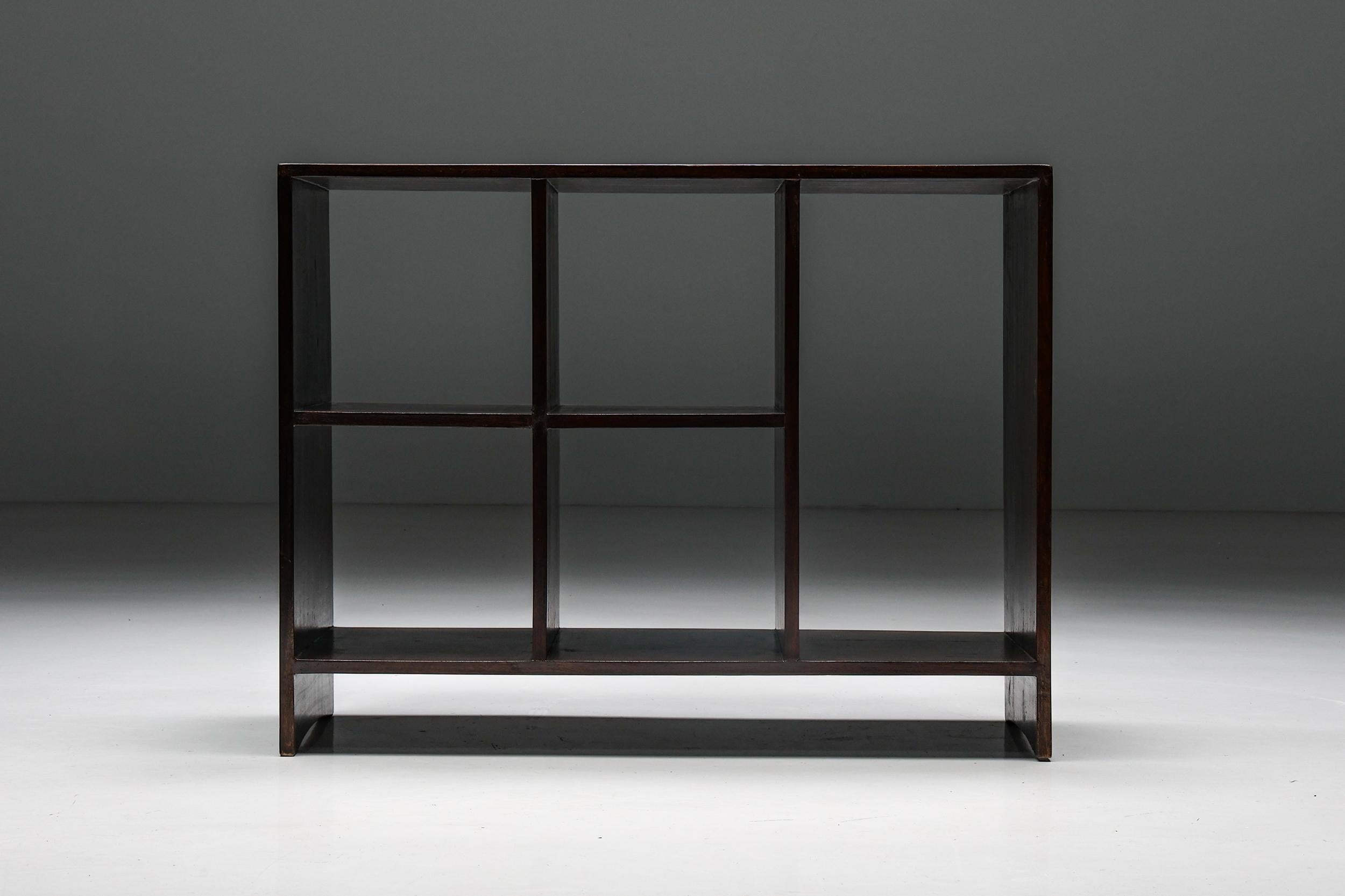 Mid-Century Modern File Rack by Pierre Jeanneret, Low Cupboard, D.I.H. 074, Chandigarh, 1957-58 For Sale