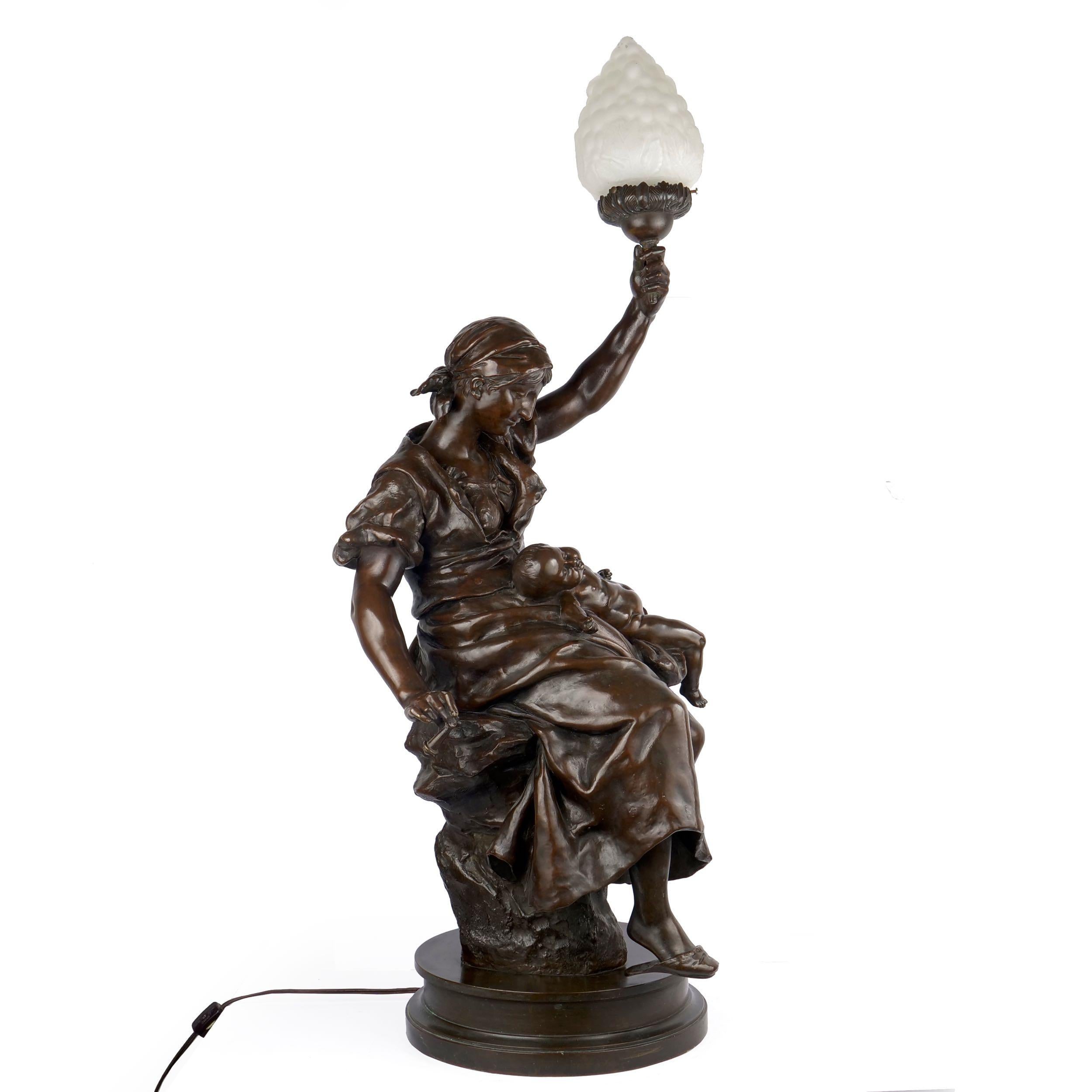 antique bronze statue lamps