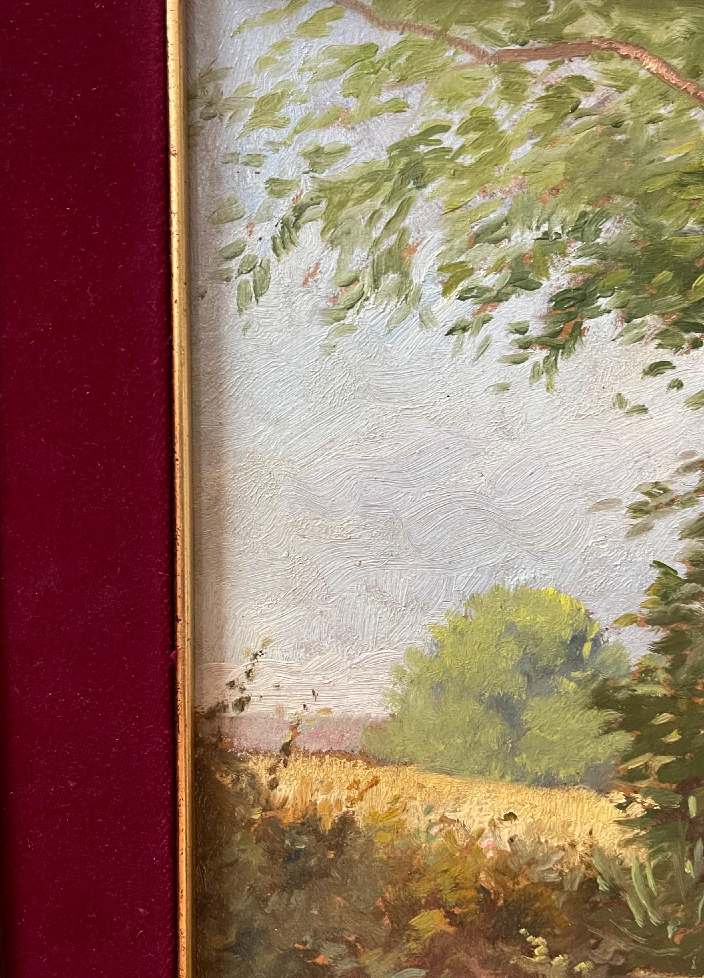Paisaje italiano del siglo XX firmado - Figurative Painting Marrón de Filiberto Petiti