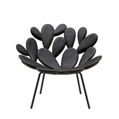 Sillón Filicudi de polietileno negro y acero by Marcantonio