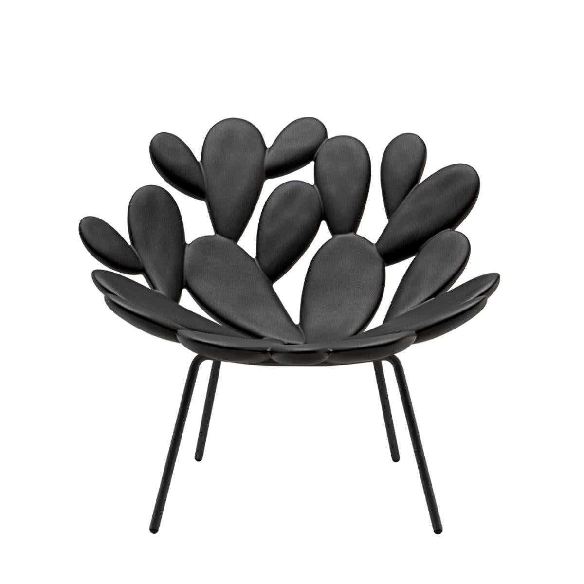 Italian Filicudi Armchair Colored in Black Polyethylene & Steel by Marcantonio For Sale