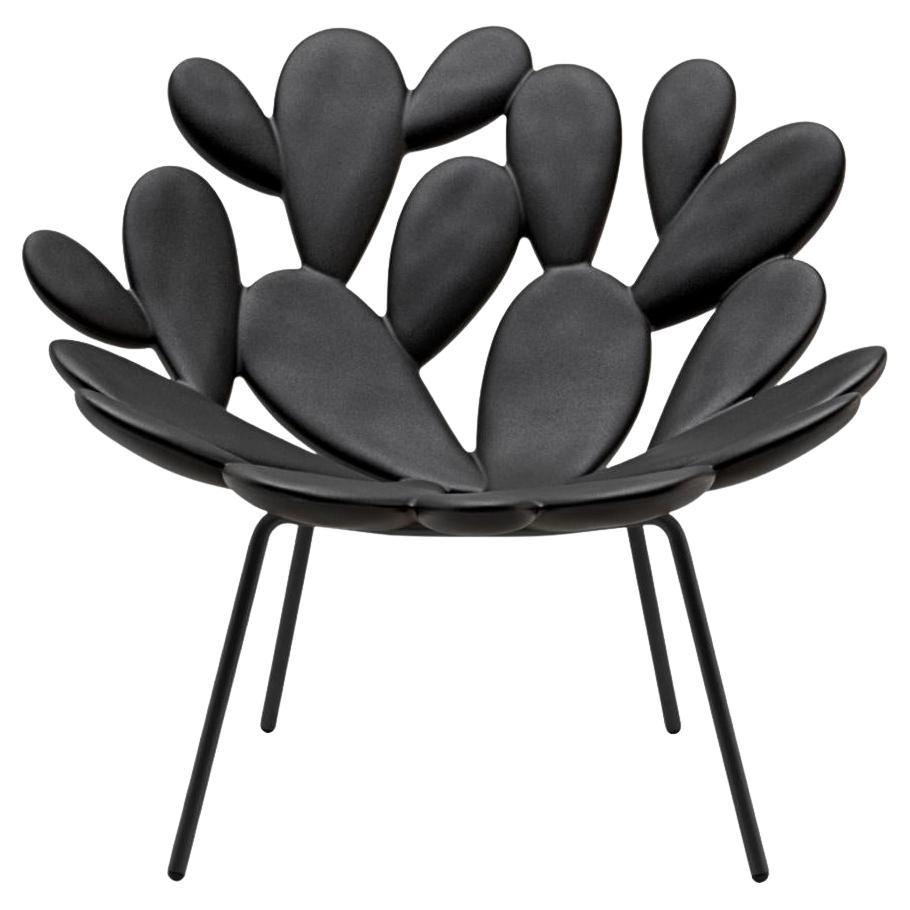 Filicudi Armchair Colored in Black Polyethylene & Steel by Marcantonio