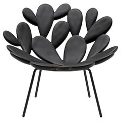 Filicudi Armchair Colored in Black Polyethylene & Steel by Marcantonio