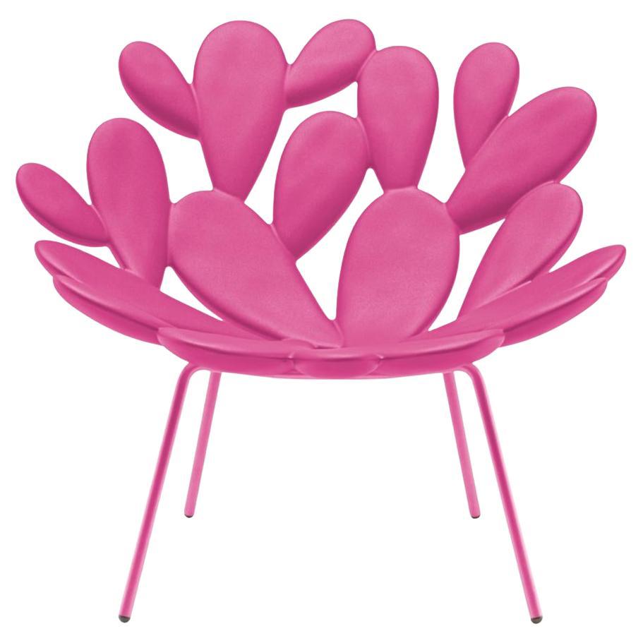 Filicudi Armchair Colored in Bright Pink Polyethylene & Steel by Marcantonio