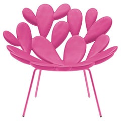 Filicudi Armchair Colored in Bright Pink Polyethylene & Steel by Marcantonio