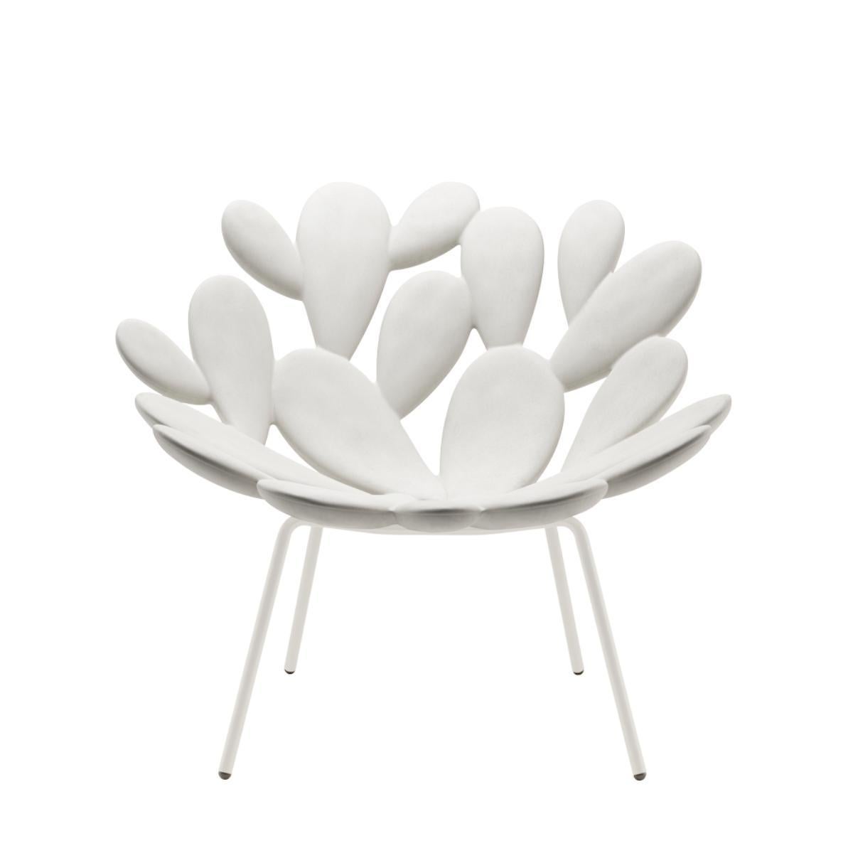 Italian Filicudi Armchair Colored in White Polyethylene & Steel by Marcantonio For Sale