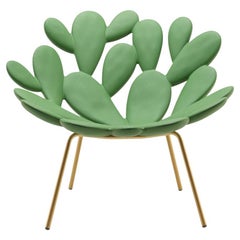 Filicudi Armchair in Balsam Green/Brass Recyclable Polyethylene by Marcantonio