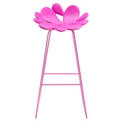 Filicudi Stool in Bright Pink Polyethylene & Steel by Marcantonio
