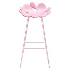 Taburete Filicudi de polietileno rosa y acero by Marcantonio