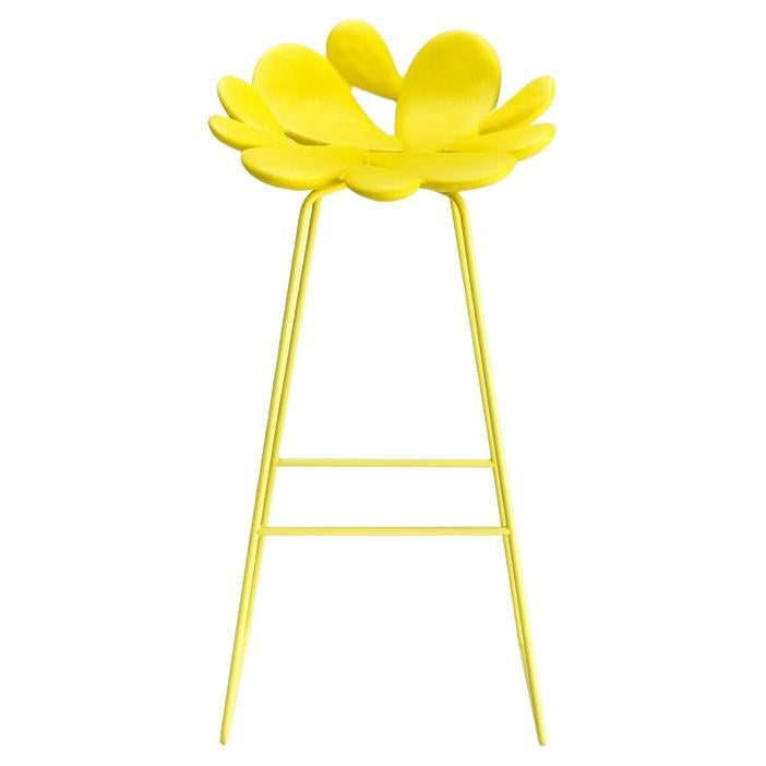 Tabouret Filicudi en polyéthylène jaune et acier de Marcantonio en vente