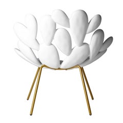In Stock in Los Angeles, White & Brass Outdoor Cactus Chair by Marcantonio